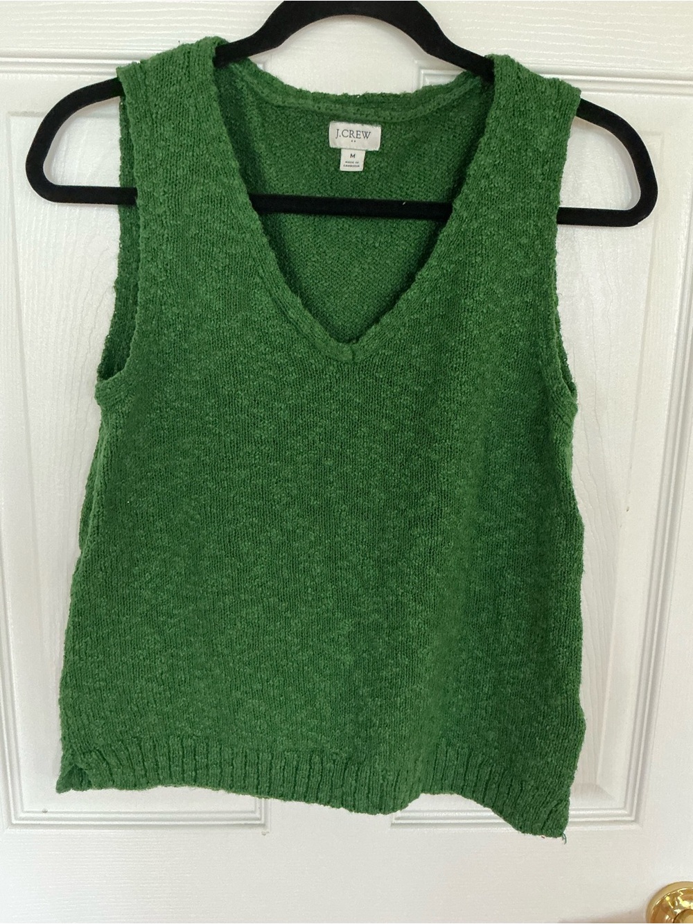 J. Crew Factory Kelly Green V-Neck Sleeveless Knit Shell